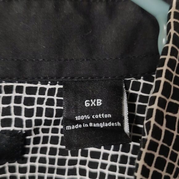 Sean John black white button down short sleeve shirt Sz 6XB extra big - Picture 5 of 6